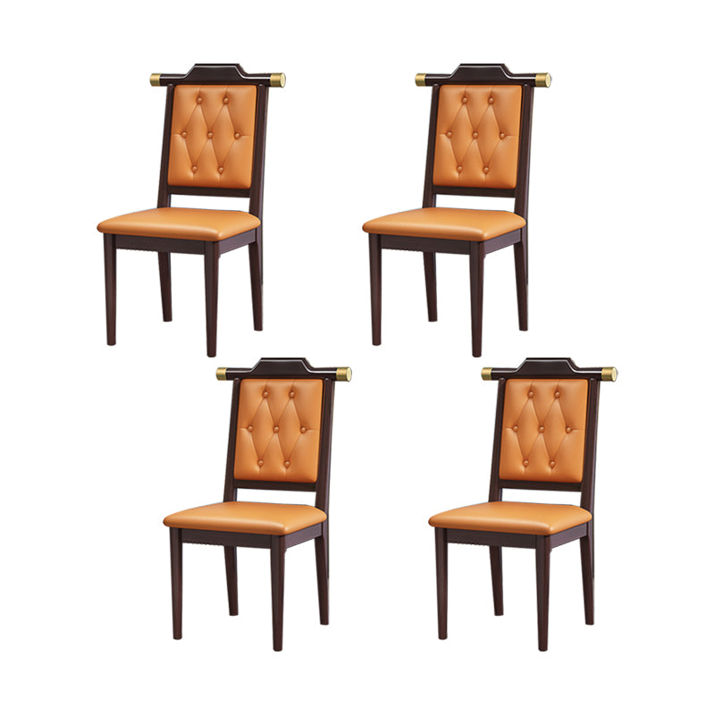 Modern Tufted Dining Chair Open Back Armless Chair for Kitchen Use
