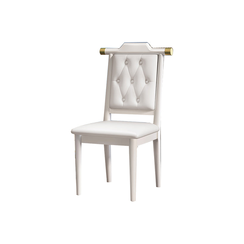 Modern Tufted Dining Chair Open Back Armless Chair for Kitchen Use