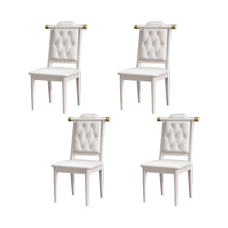 Modern Tufted Dining Chair Open Back Armless Chair for Kitchen Use