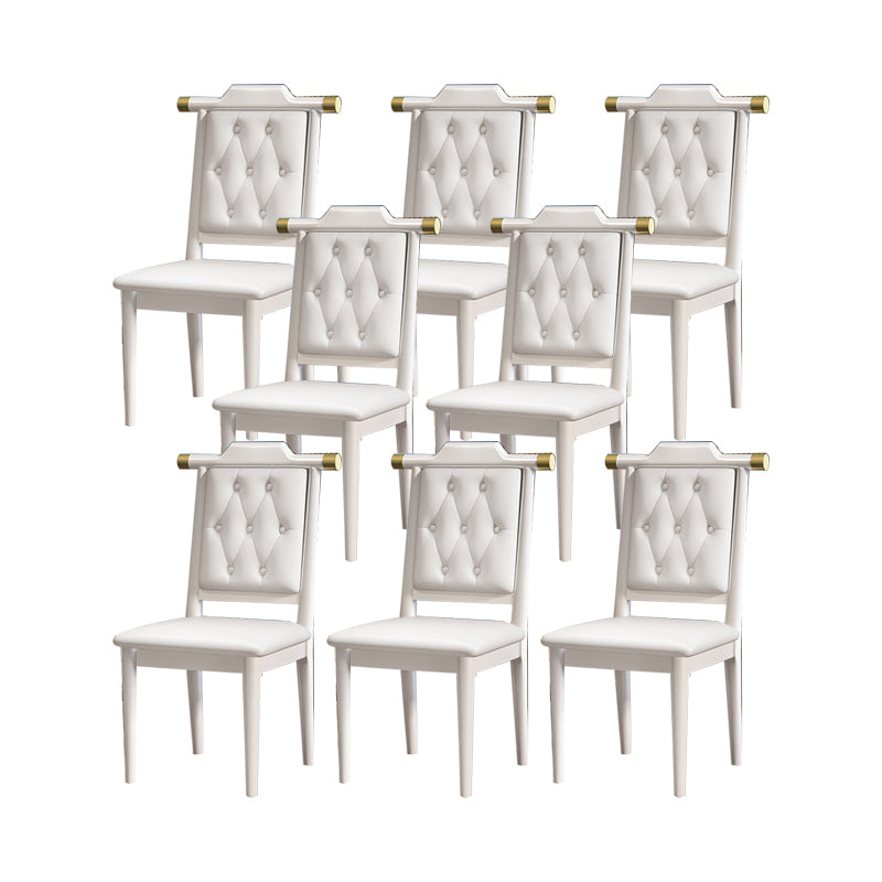 Modern Tufted Dining Chair Open Back Armless Chair for Kitchen Use