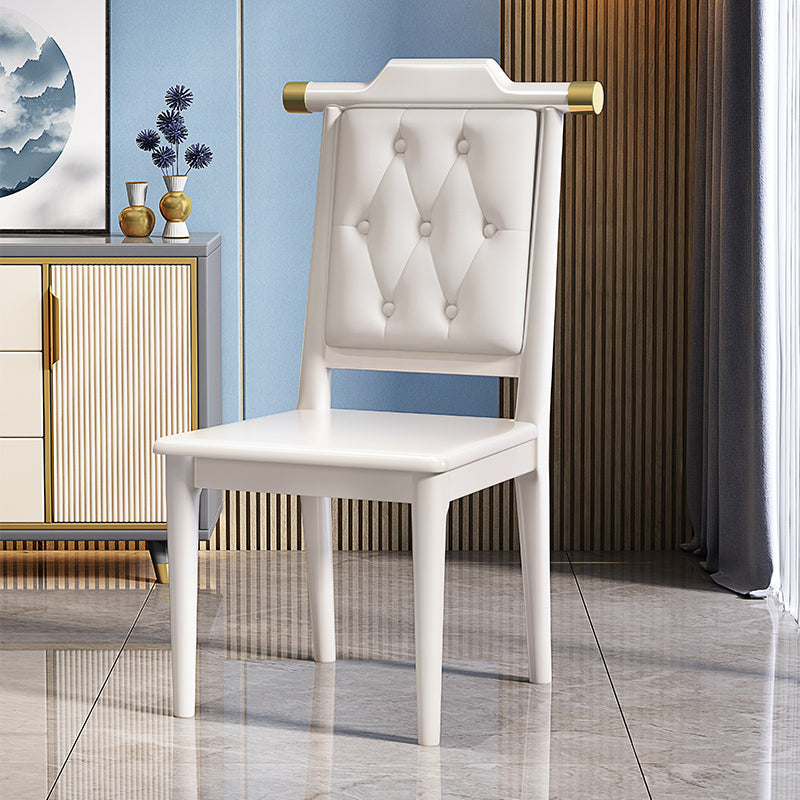 Modern Tufted Dining Chair Open Back Armless Chair for Kitchen Use