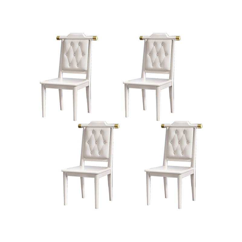 Modern Tufted Dining Chair Open Back Armless Chair for Kitchen Use