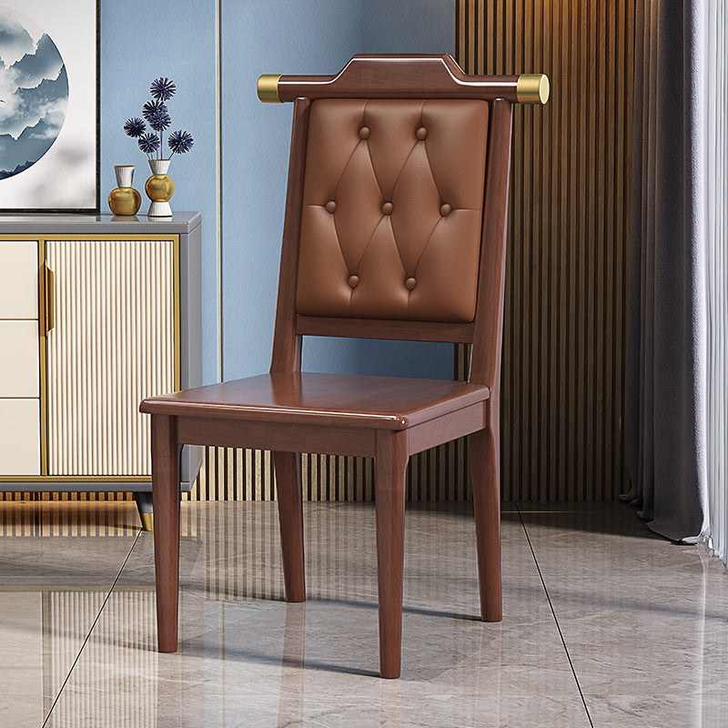 Modern Tufted Dining Chair Open Back Armless Chair for Kitchen Use