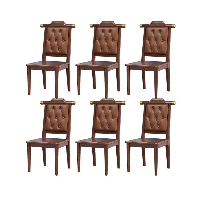 Modern Tufted Dining Chair Open Back Armless Chair for Kitchen Use