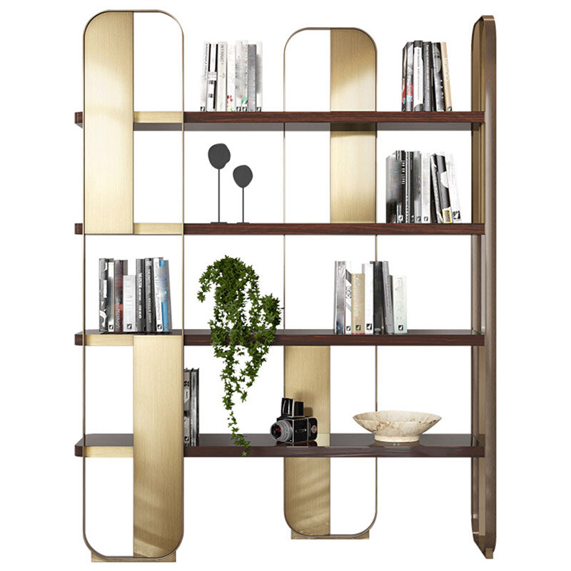 Contemporary Metal Bookshelf Standard Open Back Bookcase with Shelves