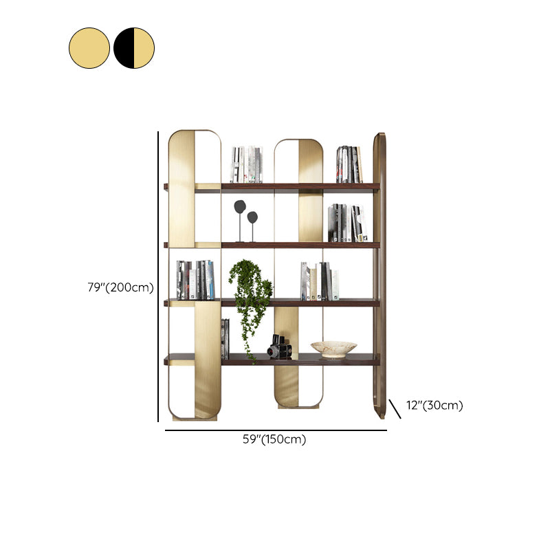 Contemporary Metal Bookshelf Standard Open Back Bookcase with Shelves
