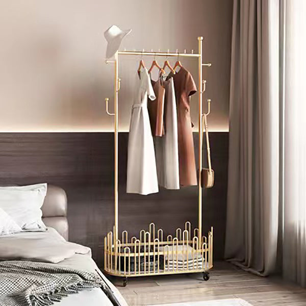 Glam Style Hall Stand Metal Free Standing Hall Stand with Storage