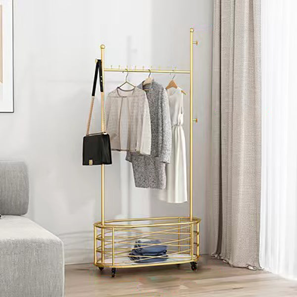 Glam Style Hall Stand Metal Free Standing Hall Stand with Storage