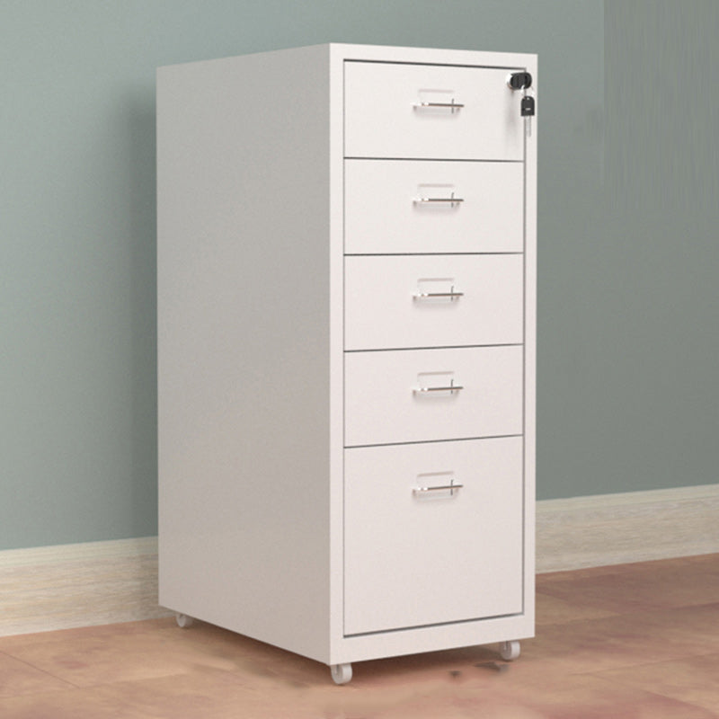 Contemporary File Cabinet Metal Frame Key Lock Lateral File Cabinet