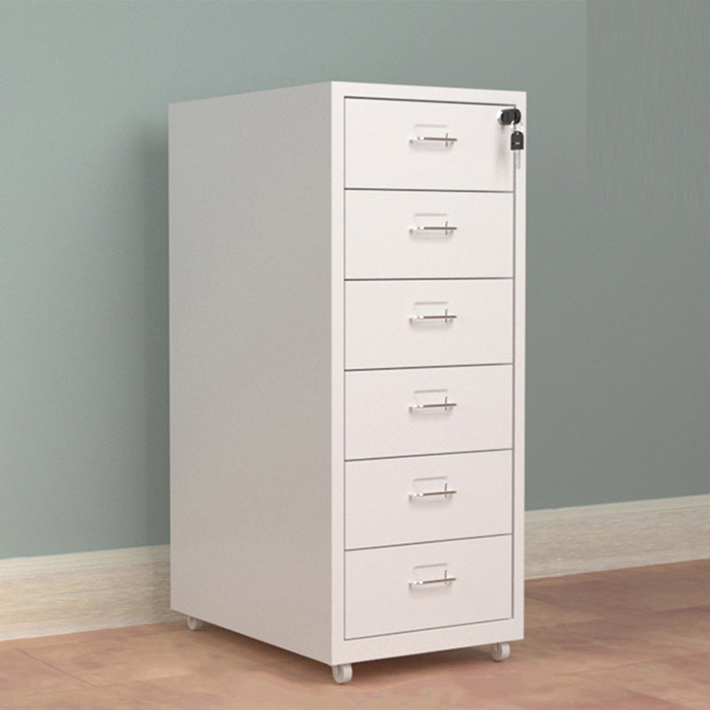 Contemporary File Cabinet Metal Frame Key Lock Lateral File Cabinet