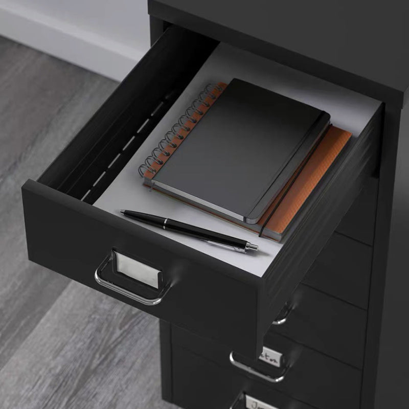 Contemporary File Cabinet Metal Frame Key Lock Lateral File Cabinet