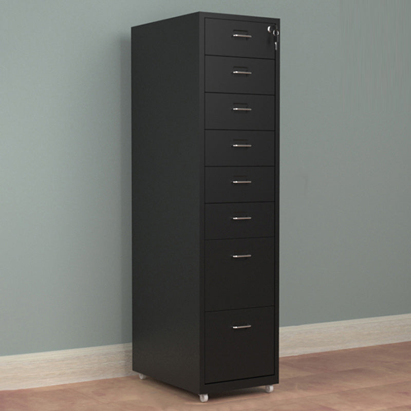 Contemporary File Cabinet Metal Frame Key Lock Lateral File Cabinet