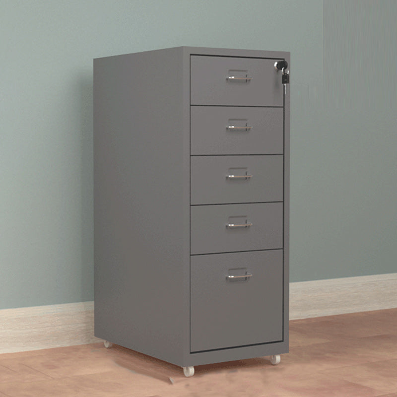 Contemporary File Cabinet Metal Frame Key Lock Lateral File Cabinet