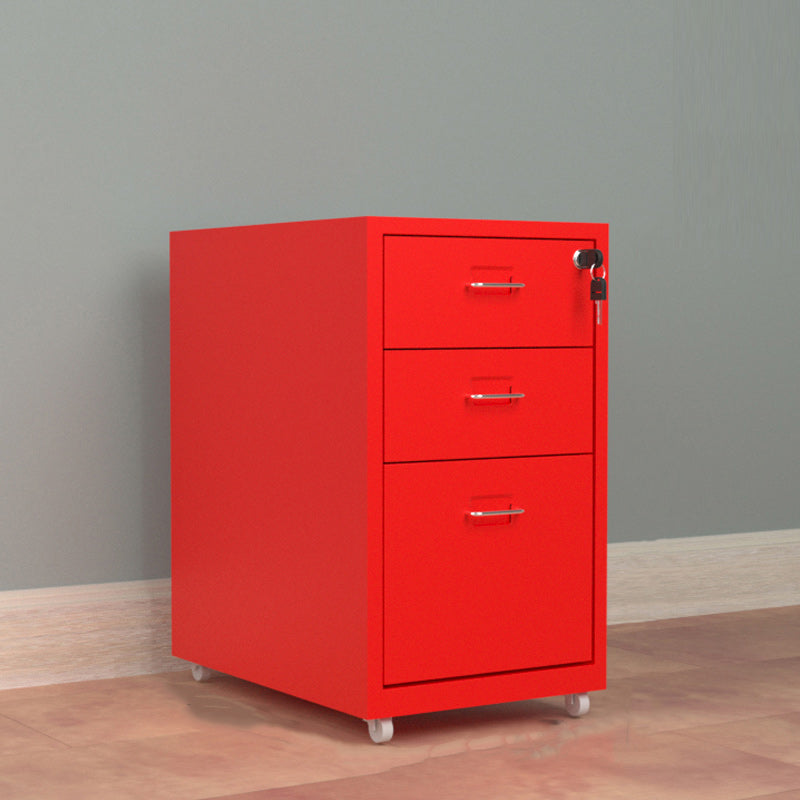 Contemporary File Cabinet Metal Frame Key Lock Lateral File Cabinet