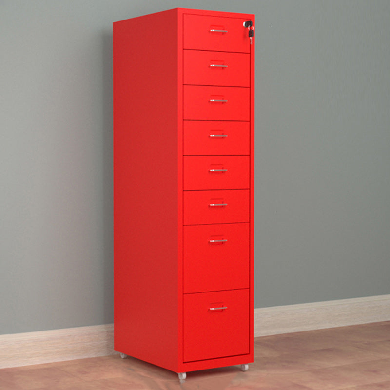 Contemporary File Cabinet Metal Frame Key Lock Lateral File Cabinet