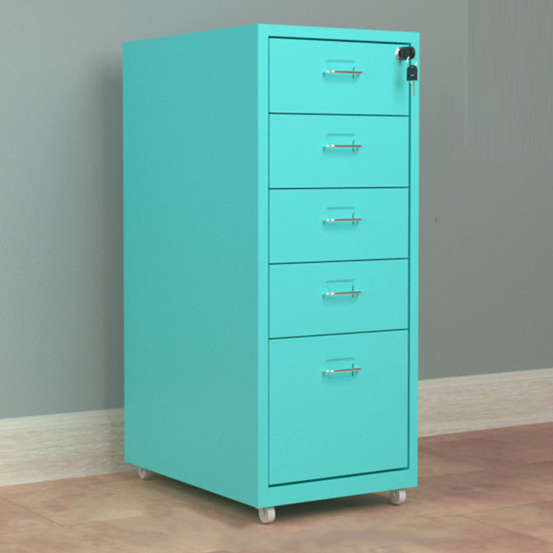 Contemporary File Cabinet Metal Frame Key Lock Lateral File Cabinet