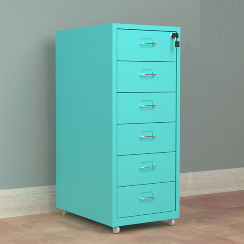 Contemporary File Cabinet Metal Frame Key Lock Lateral File Cabinet