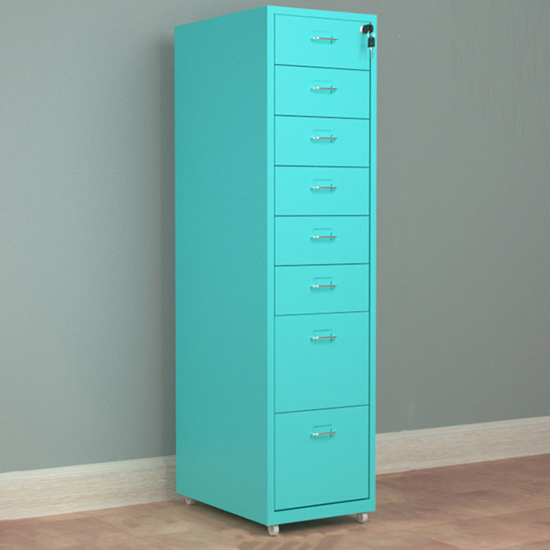 Contemporary File Cabinet Metal Frame Key Lock Lateral File Cabinet