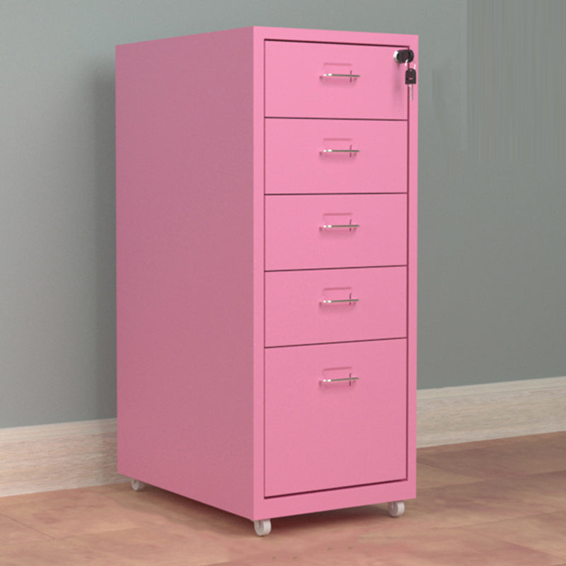 Contemporary File Cabinet Metal Frame Key Lock Lateral File Cabinet