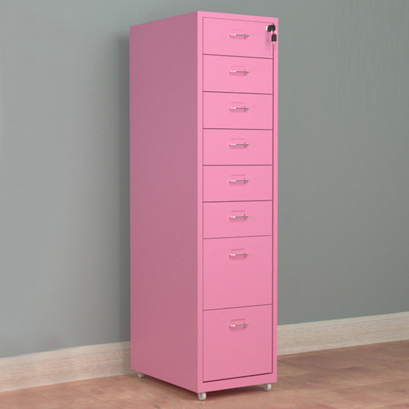 Contemporary File Cabinet Metal Frame Key Lock Lateral File Cabinet