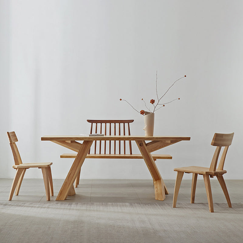 Modern Style Dinette Set 1/2/4/5 Pcs Rectangle Solid Wood Dinette Table with Chair