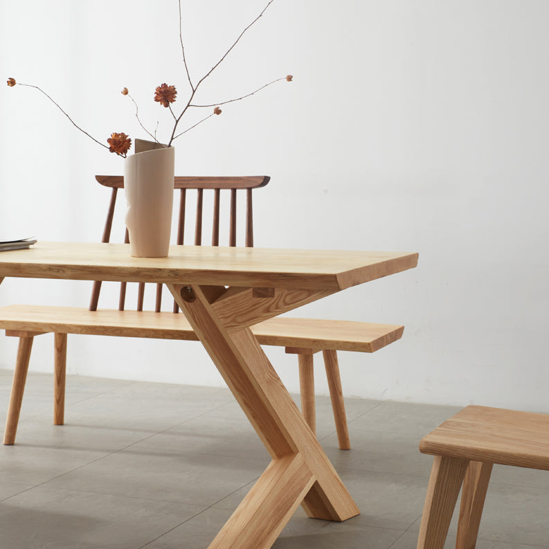 Modern Style Dinette Set 1/2/4/5 Pcs Rectangle Solid Wood Dinette Table with Chair