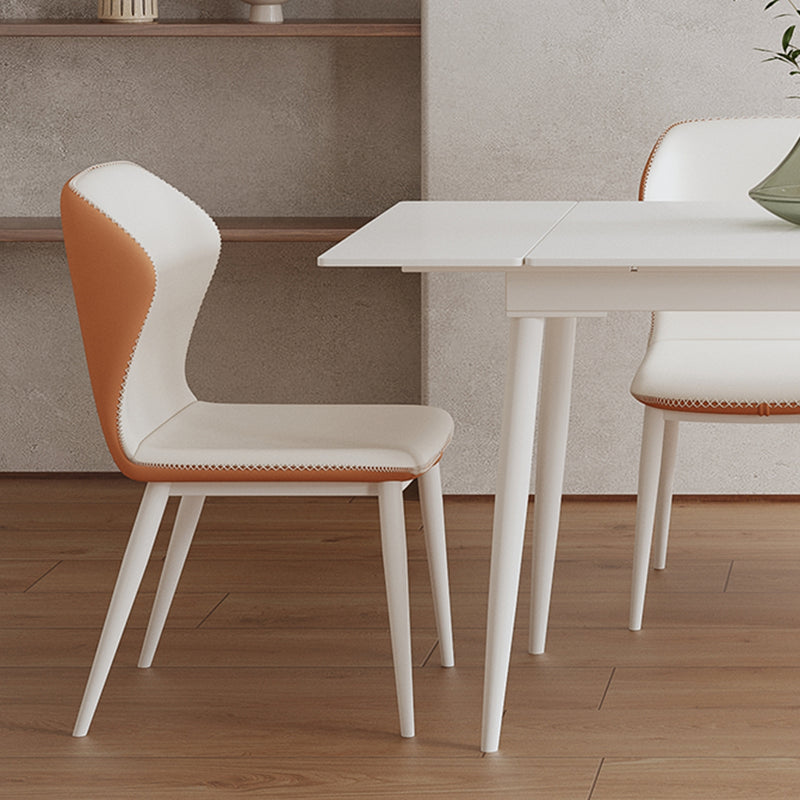 Contemporary 1/2/5/6/7 Pieces Dining Room Set Rectangle Stone Furniture in White