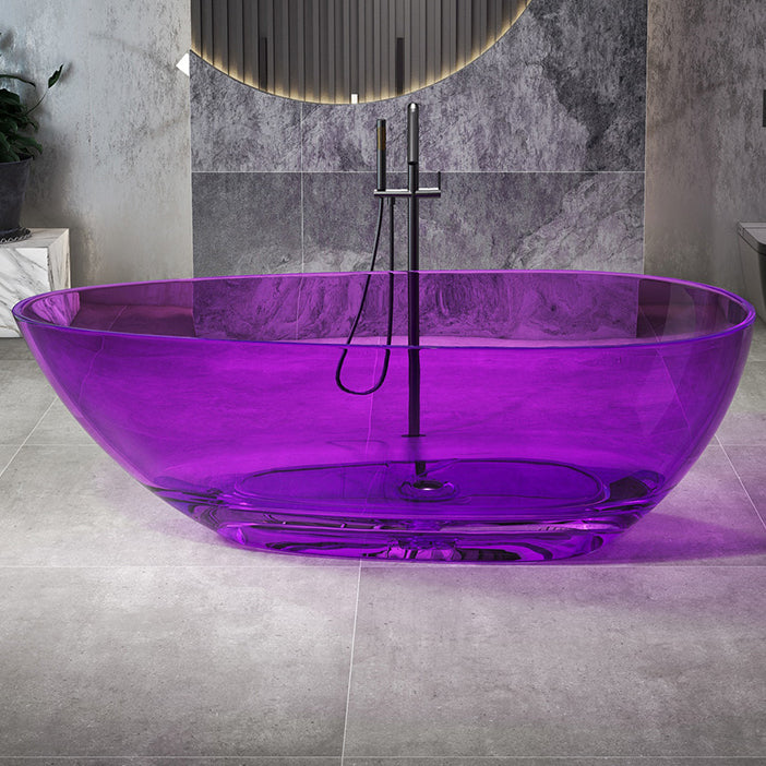 Flat Bottom Soaking Bathtub Antique Finish Oval Modern Bath Tub