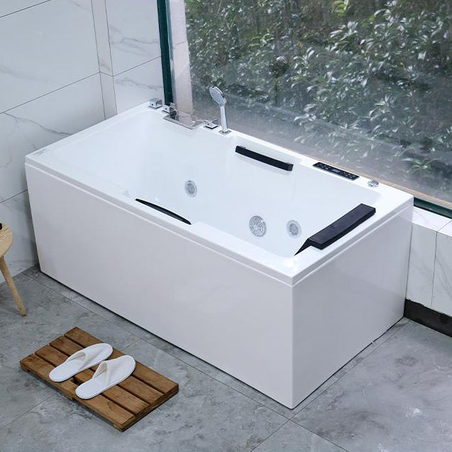 Modern Stand Alone Bath Acrylic Soaking White Rectangular Bathtub