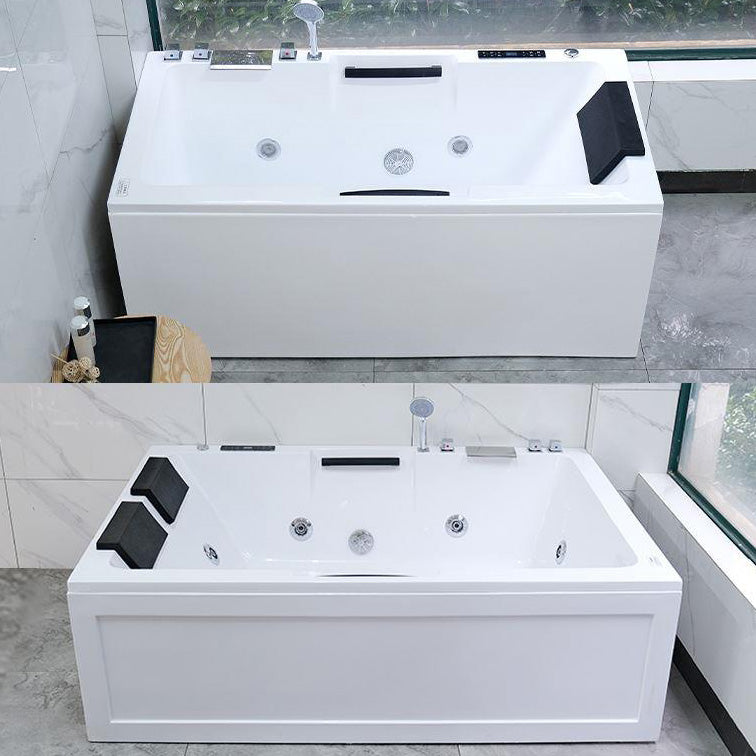 Modern Stand Alone Bath Acrylic Soaking White Rectangular Bathtub