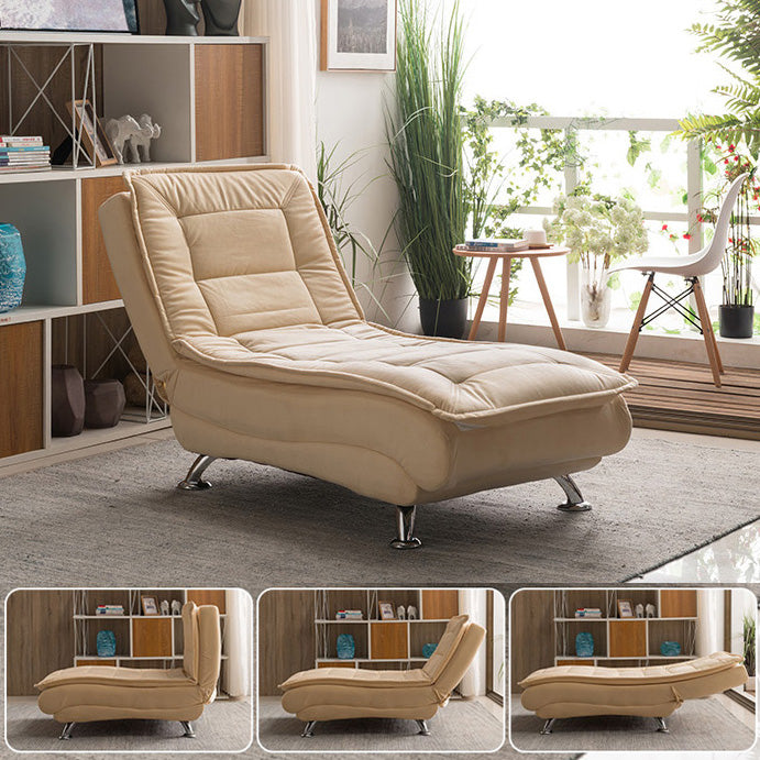 Modern Cotton Blend Lounge Chair Armless Adjustable Sleeper Chair Bed