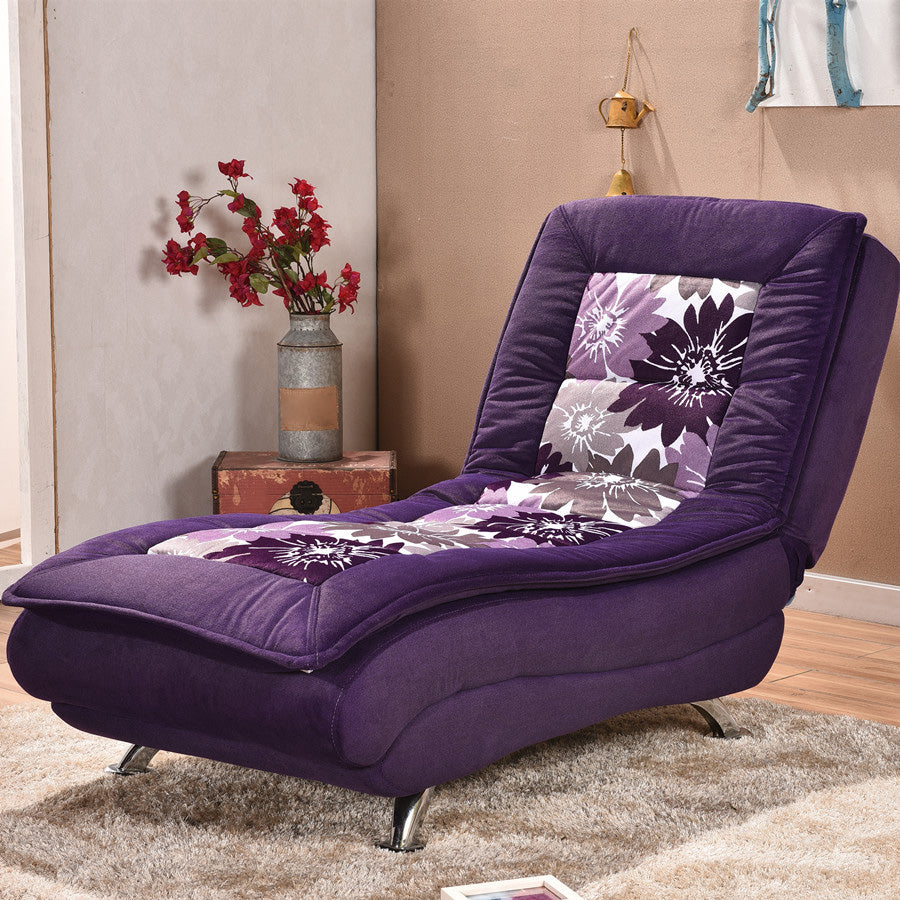 Modern Cotton Blend Lounge Chair Armless Adjustable Sleeper Chair Bed