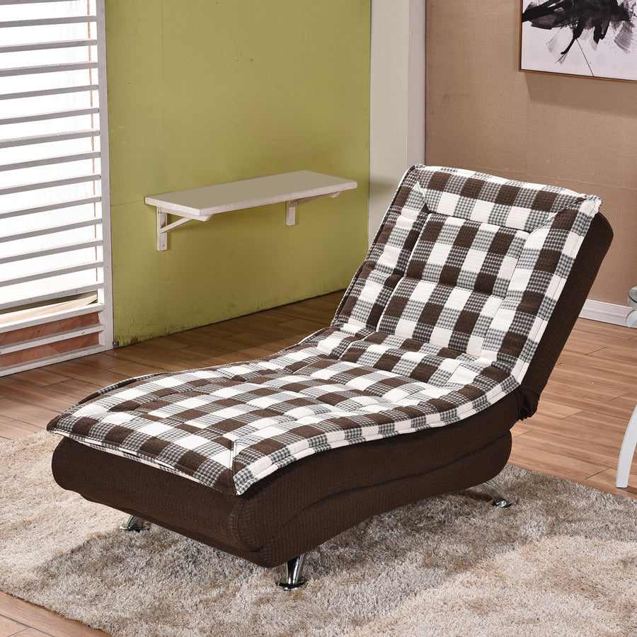Modern Cotton Blend Lounge Chair Armless Adjustable Sleeper Chair Bed
