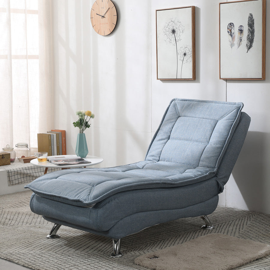 Modern Cotton Blend Lounge Chair Armless Adjustable Sleeper Chair Bed
