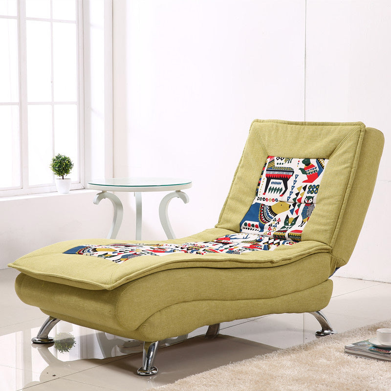 Modern Cotton Blend Lounge Chair Armless Adjustable Sleeper Chair Bed
