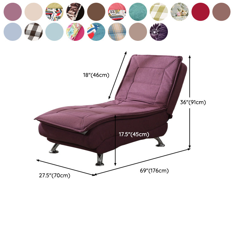 Modern Cotton Blend Lounge Chair Armless Adjustable Sleeper Chair Bed