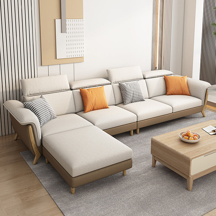 Fabric Sectional Sofas Solid Wood Sectional Couch for Living Room