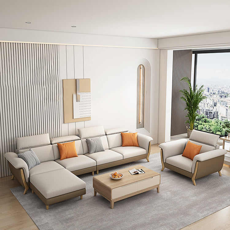 Fabric Sectional Sofas Solid Wood Sectional Couch for Living Room