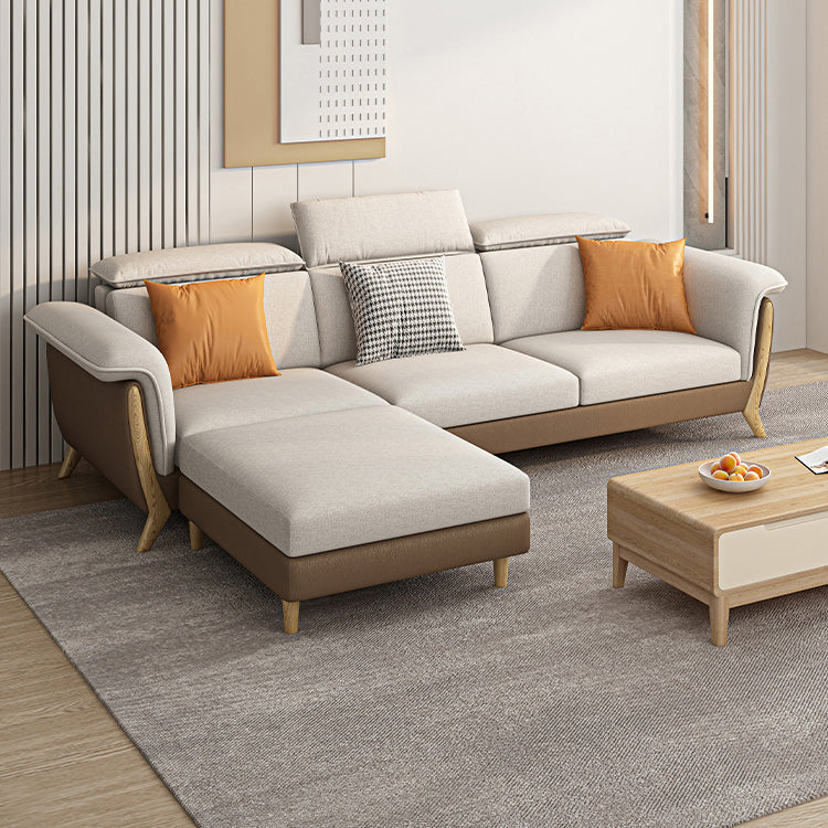 Fabric Sectional Sofas Solid Wood Sectional Couch for Living Room