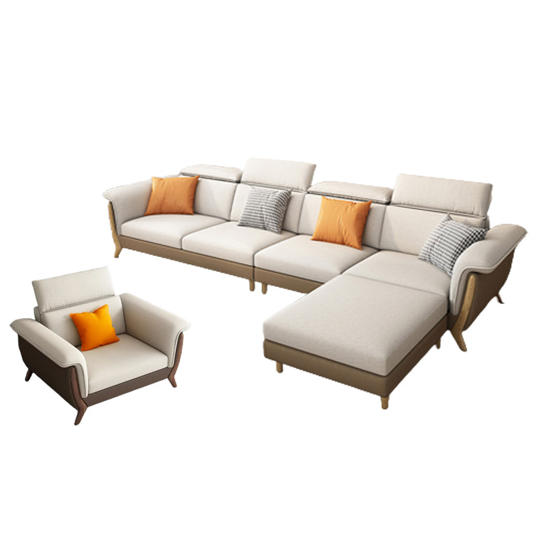 Fabric Sectional Sofas Solid Wood Sectional Couch for Living Room