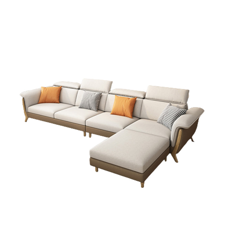 Fabric Sectional Sofas Solid Wood Sectional Couch for Living Room
