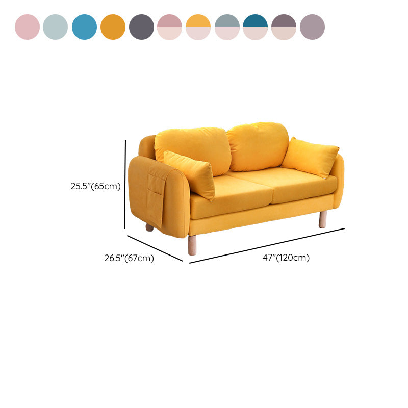 26" Wide Contemporary Sofa Fabric Pillows Seating with Storage