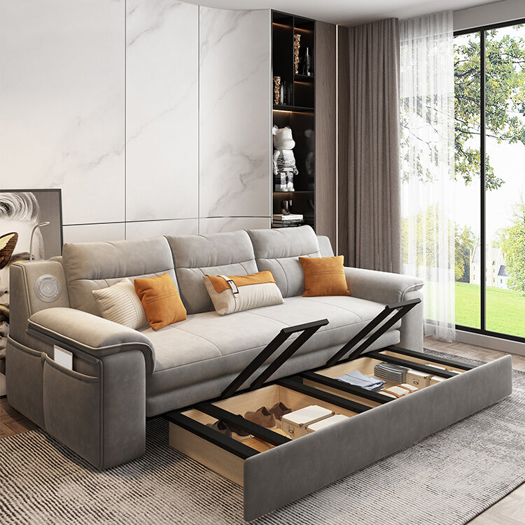 32" Wide Scandinavian Sofa Futon Foldable Sleeper Sofa with Storage