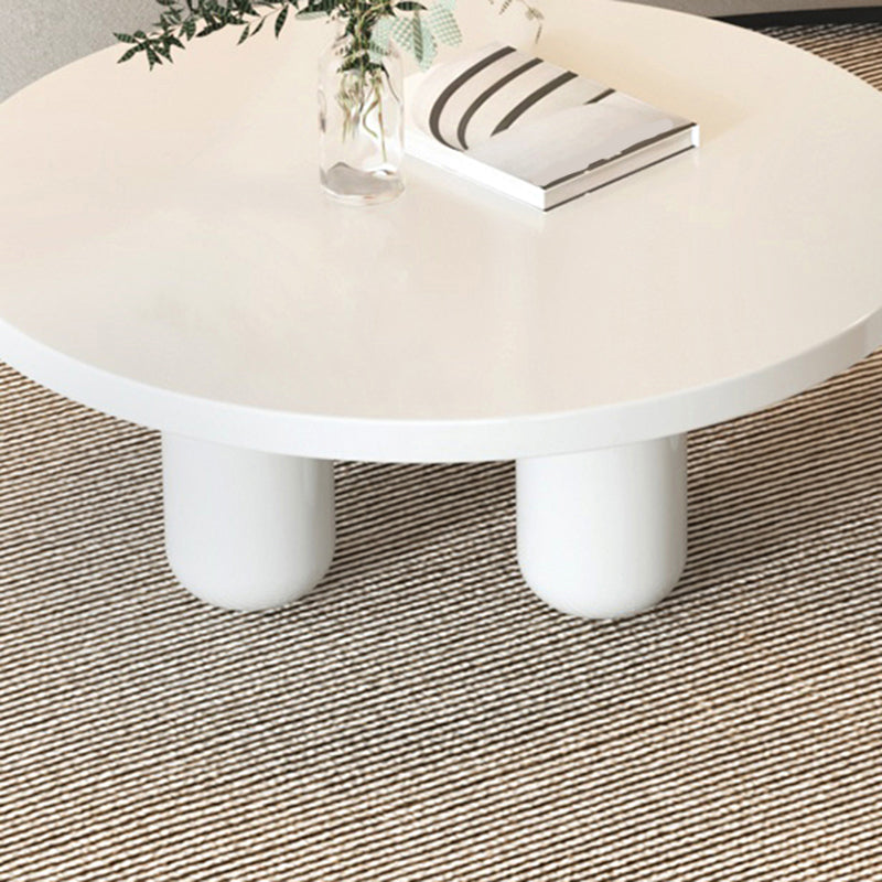 Contemporary Round Coffee Table Set Pedestal Wood Cocktail Table
