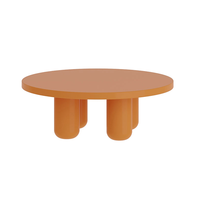 Contemporary Round Coffee Table Set Pedestal Wood Cocktail Table