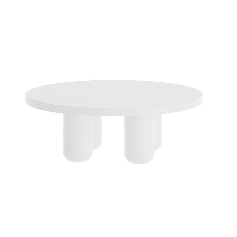 Contemporary Round Coffee Table Set Pedestal Wood Cocktail Table