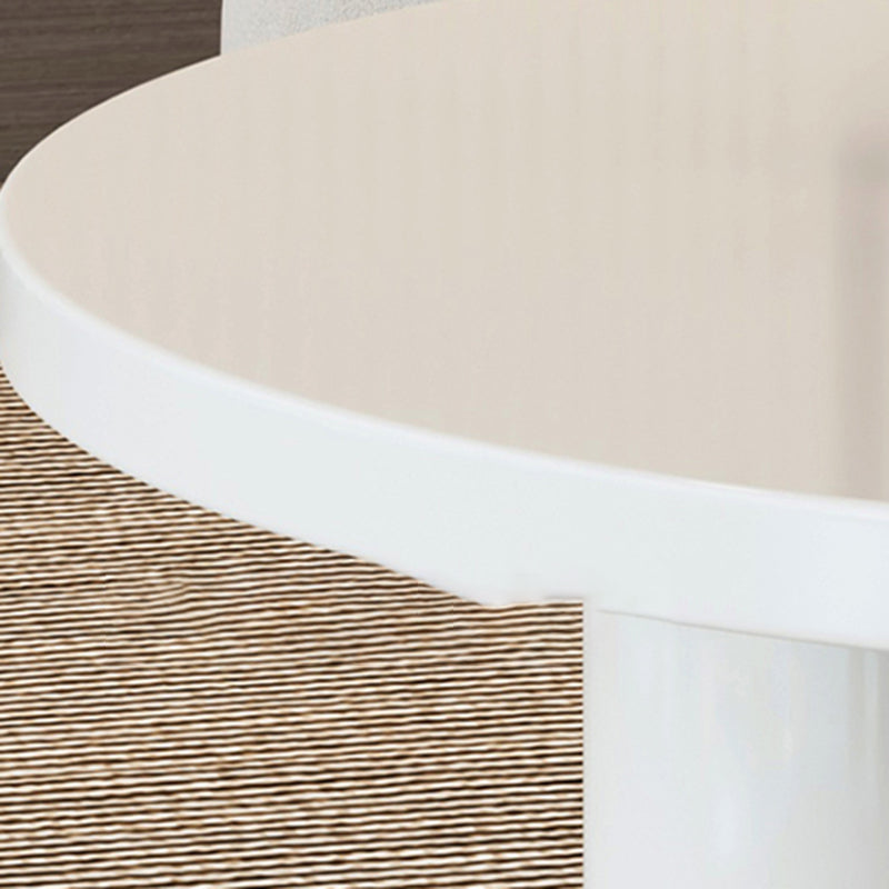 Contemporary Round Coffee Table Set Pedestal Wood Cocktail Table