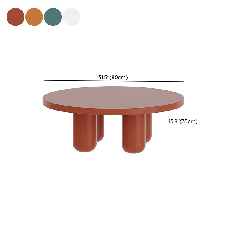 Contemporary Round Coffee Table Set Pedestal Wood Cocktail Table