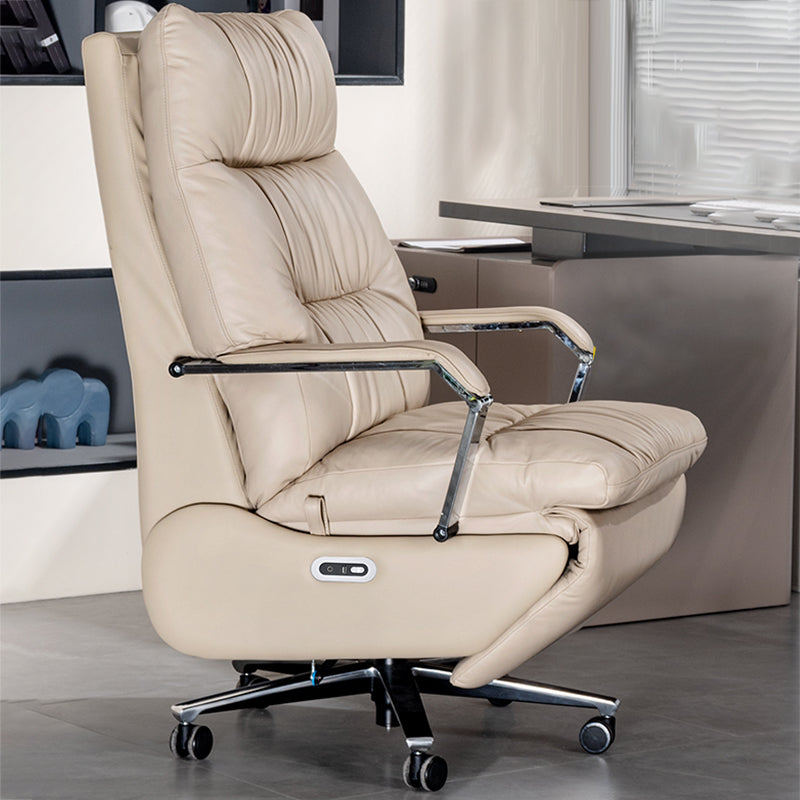 Modern Slide Office Chair Padded Arms Leather Adjustable Seat Height Chair