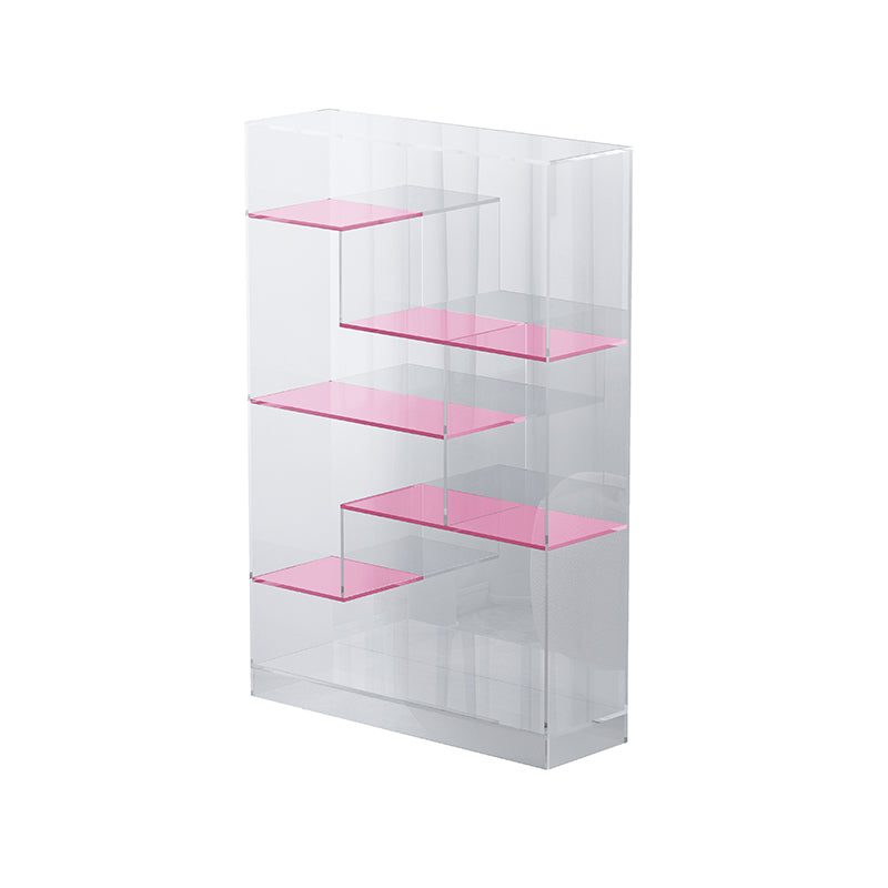 Contemporary Closed Back Bookshelf Standard Acrylic Bookcase with Shelves